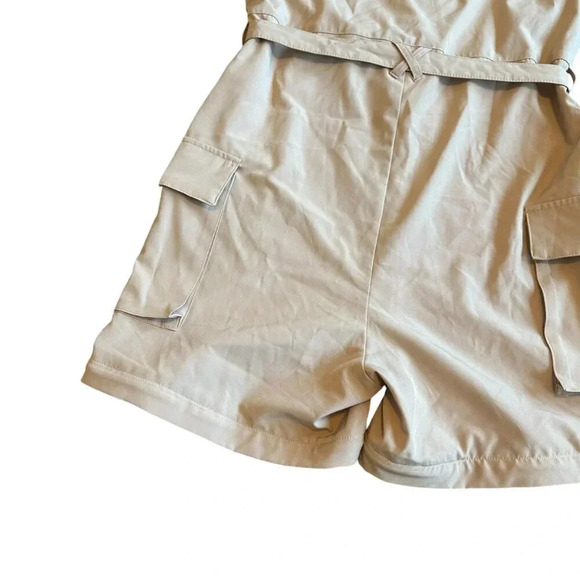 Fabletics Harmony Zip-Down Romper Shorts Cargo Safari w/ Belt Size XS Women's - Picture 9 of 12